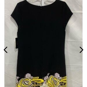 Laundry By Shelli Segal Women's Black Dress w/ Floral Lace Hem - Size 12 NEW